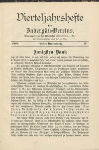 Titelblatt der Ausgabe 1910 IV