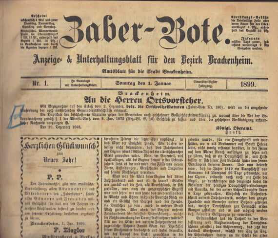 Zaber-Bote 1.1.1899